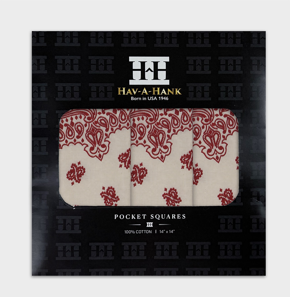 Reserve Burgundy Paisley Handkerchief / Pocket Square - Image 3