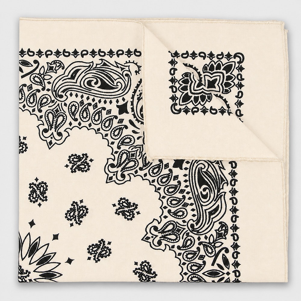 Midnight Black Paisley Handkerchief / Pocket Square