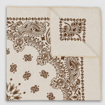 Heritage Brown Paisley Handkerchief / Pocket Square