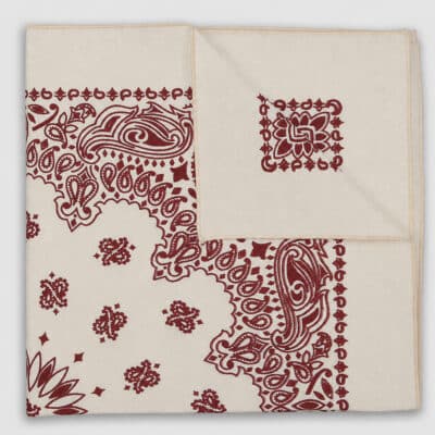 Reserve Burgundy Paisley Handkerchief / Pocket Square