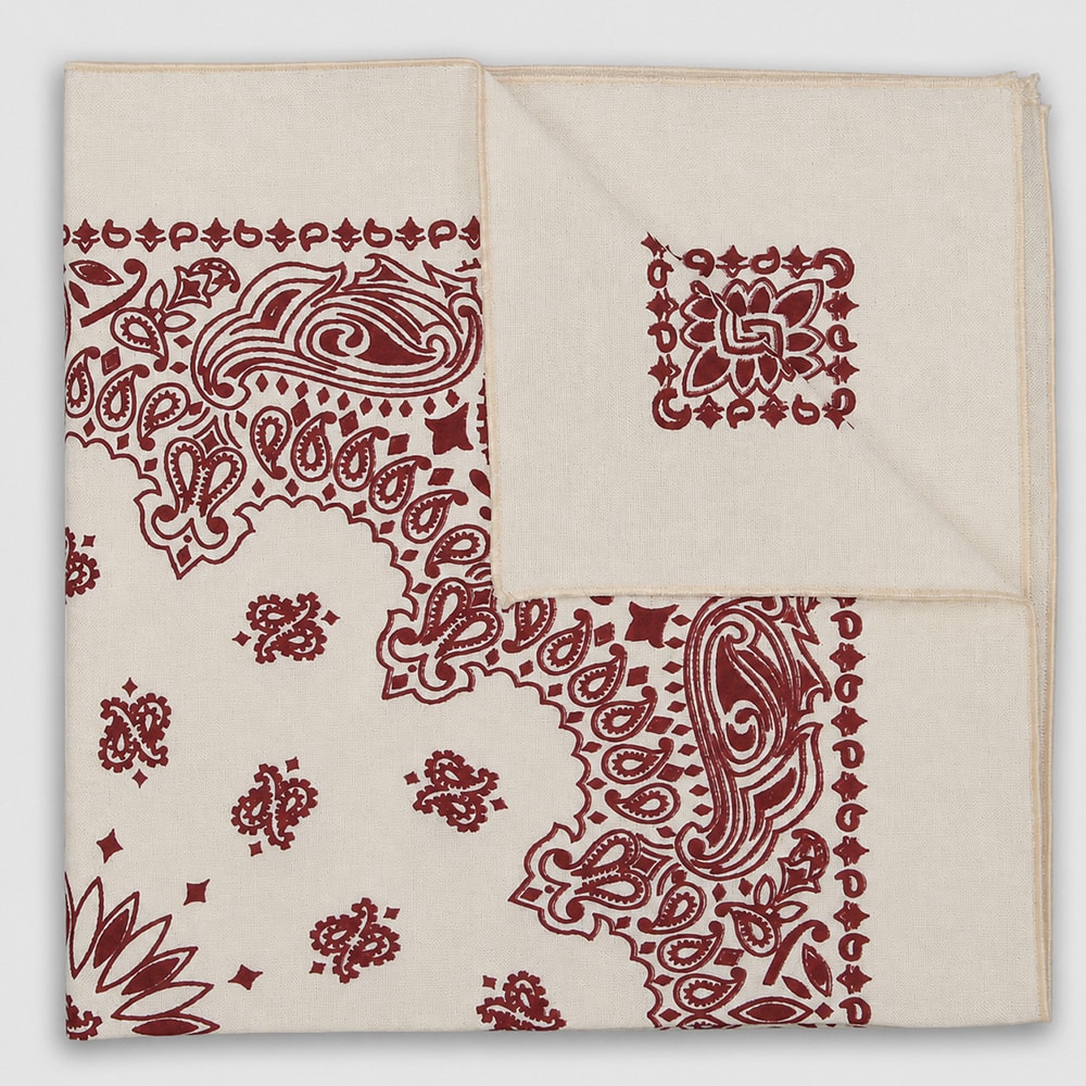 Reserve Burgundy Paisley Handkerchief / Pocket Square
