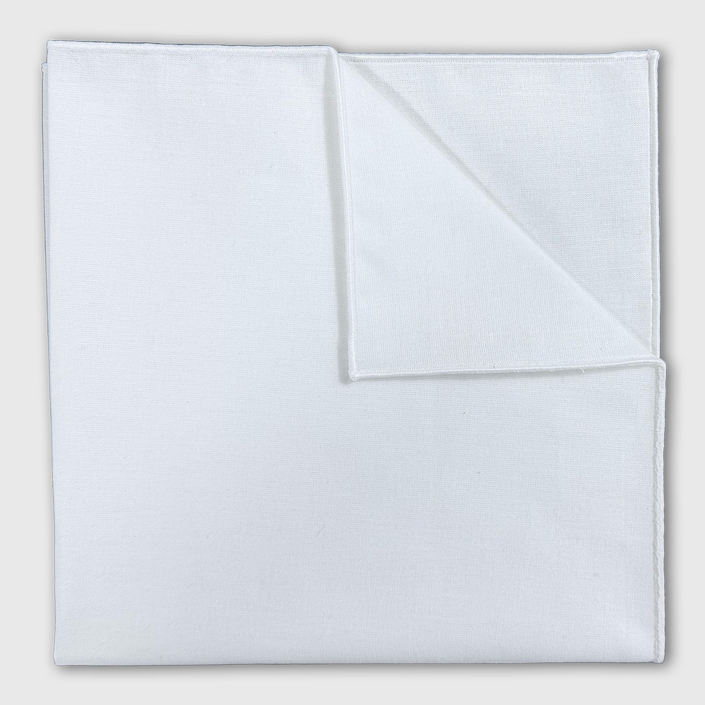 Classic White 100% Cotton Handkerchief / Pocket Square