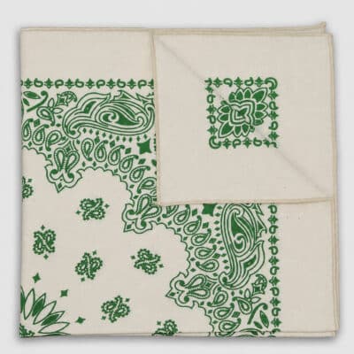 Fairway Green Paisley Handkerchief / Pocket Square