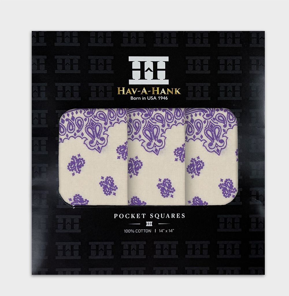 Wisteria Lavender Paisley Handkerchief / Pocket Square - Image 4