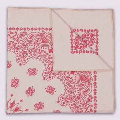 Magnolia Pink Paisley Handkerchief / Pocket Square